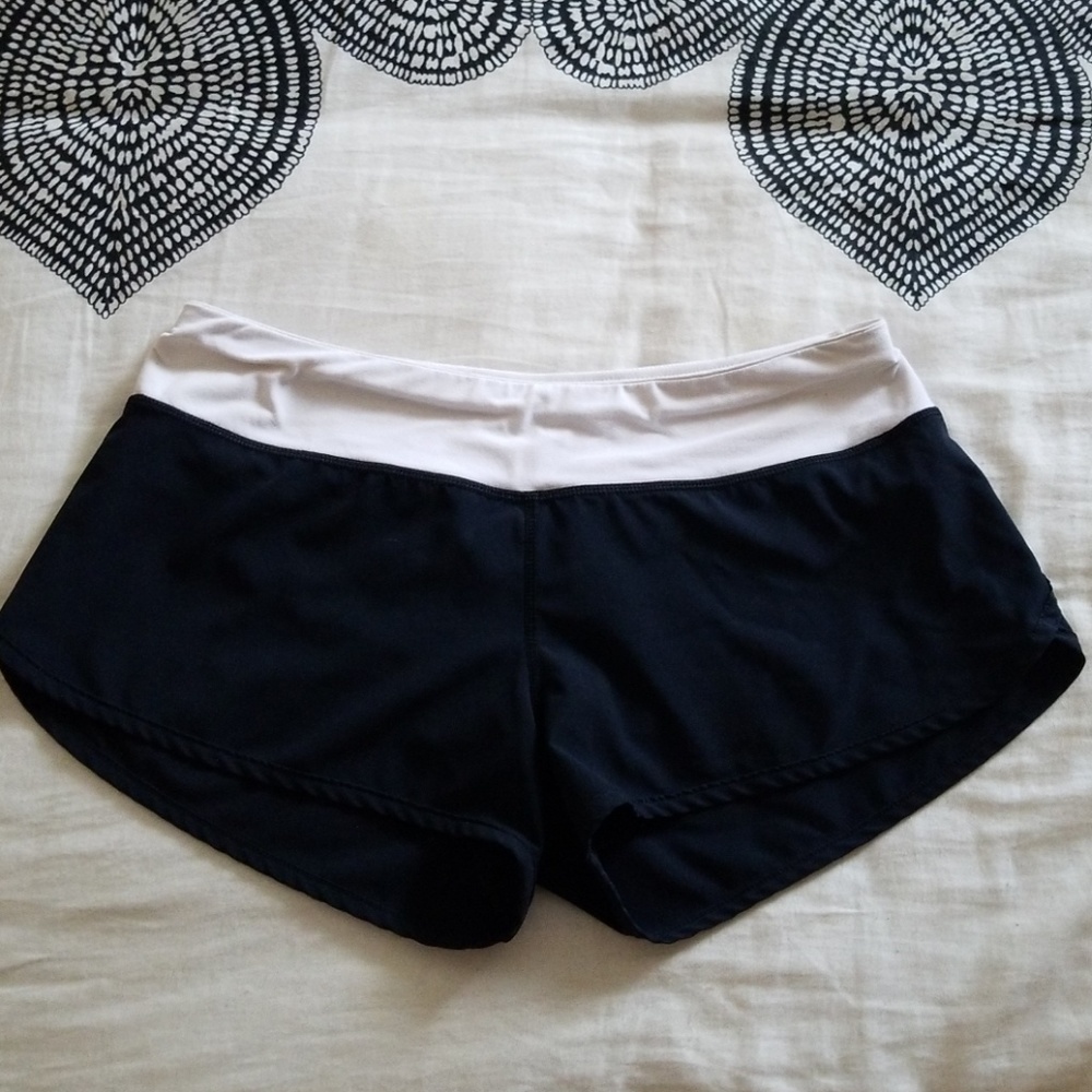Black/White Lululemon running shorts